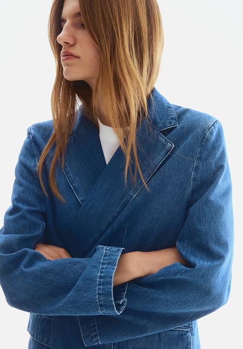 H&M - Single-breasted denim blazer - denim blue