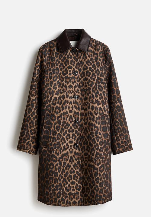 H&M - Twill car coat - brown/leopard print