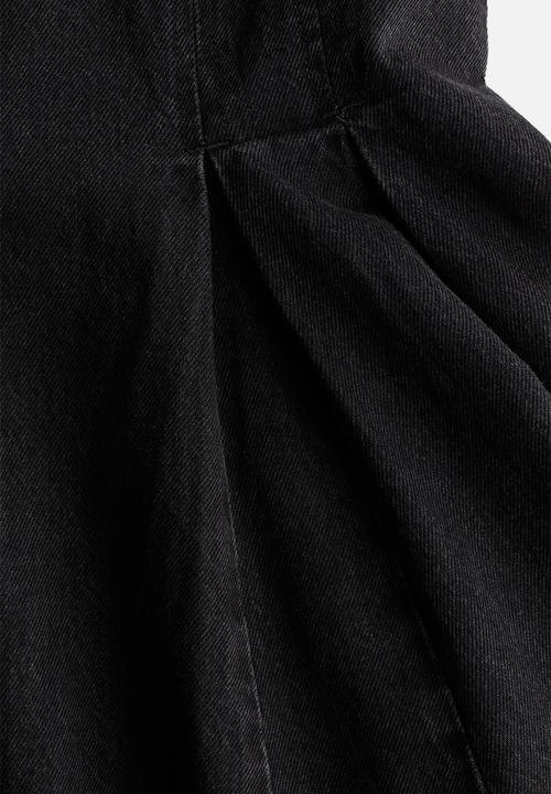 H&M - Flared-skirt denim dress - washed black