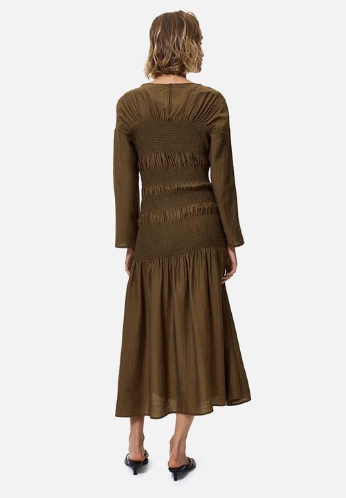 H&M - Smocked dress - dark khaki green