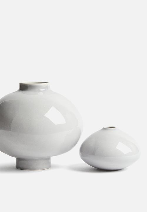 H&M - Large stoneware vase - light dusty blue