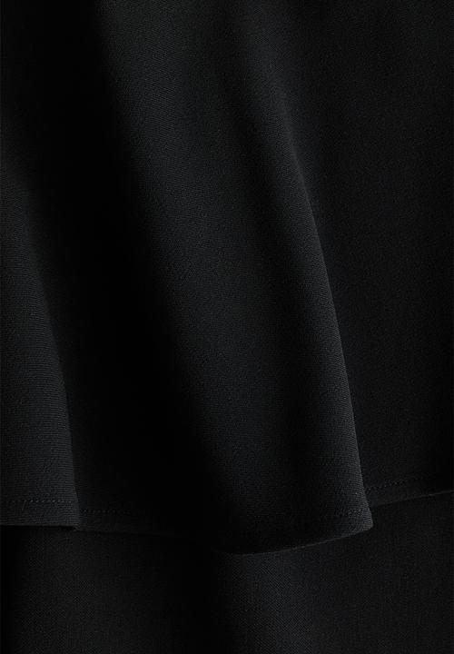 H&M - Skirt-layered barrel-leg trousers - black