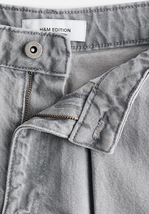H&M - Barrel leg regular waist jeans - light denim grey