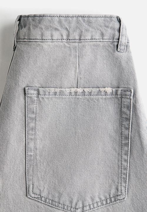 H&M - Barrel leg regular waist jeans - light denim grey