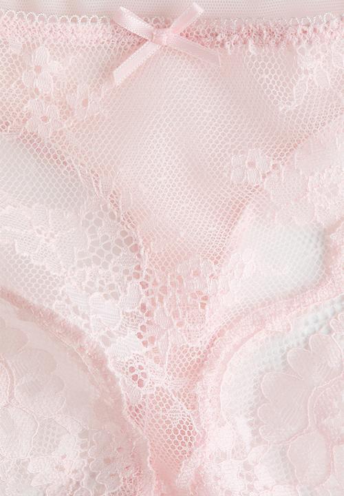 H&M - 2-pack lace thong briefs - light pink