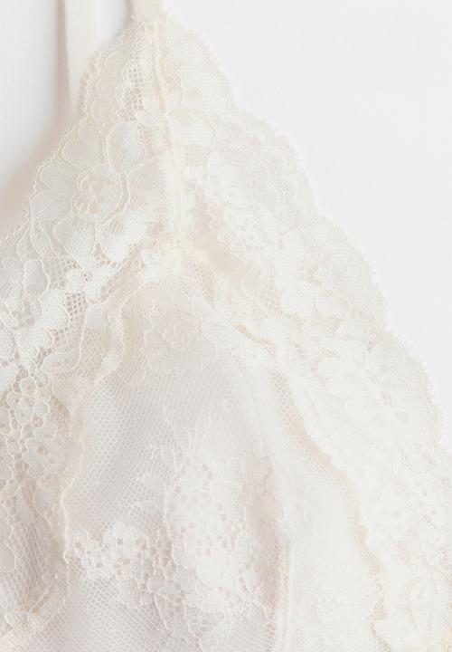 H&M - Padded soft lace bra - ivory