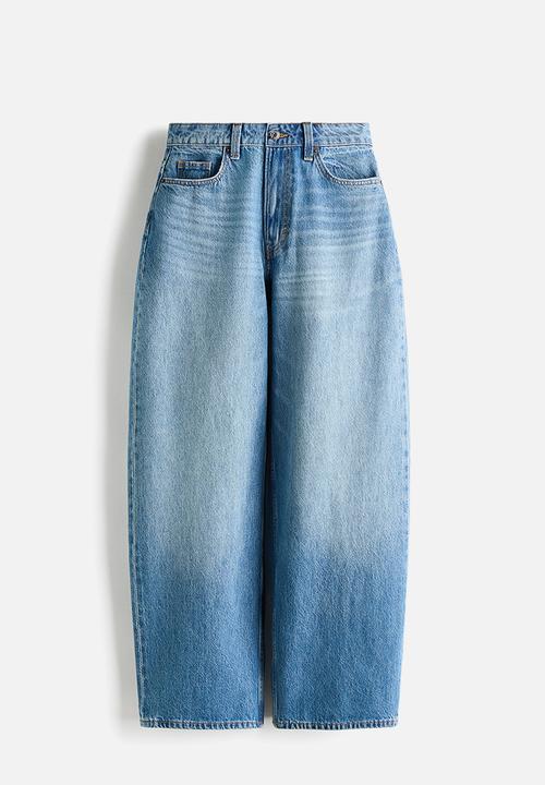 Curvy fit baggy high waist jeans - light denim blue