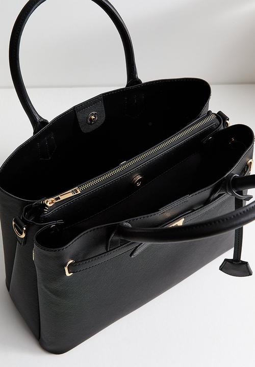 New Look - Annie Belted Saffiano - Black