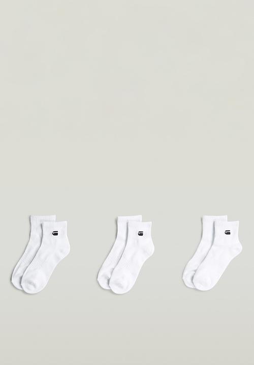 G-STAR - Short Socks 3-Pack - Bright White