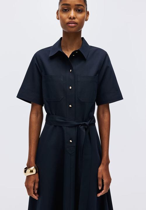 H&M - Short-sleeved shirt dress - navy blue