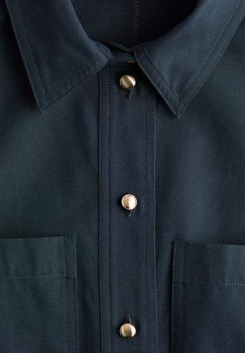 H&M - Short-sleeved shirt dress - navy blue