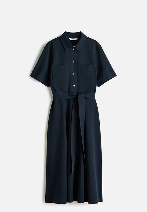 H&M - Short-sleeved shirt dress - navy blue