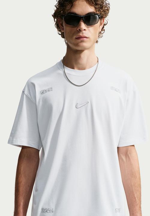 Nike -  "Reflective Shox" Loose Fit  T-Shirt - Off-White / White
