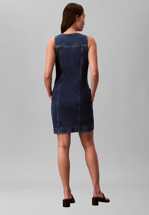 Calvin Klein - Whs slvls mini trucker dress madden blue - madden blue