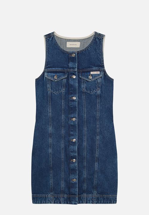 Calvin Klein - Whs slvls mini trucker dress madden blue - madden blue
