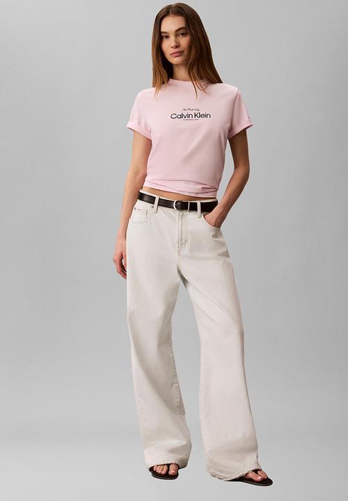 Calvin Klein - Ss classic ck nyc logo tee - cradle pink