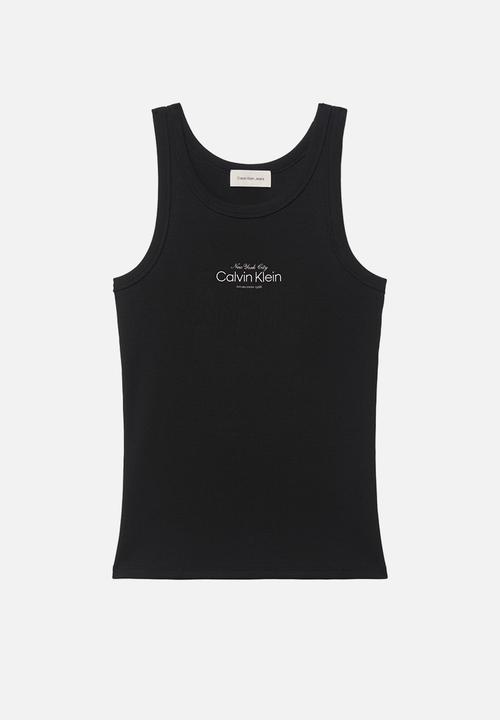 Calvin Klein - Contour 2x2 rib graphic tank - black