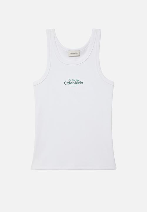 Calvin Klein - Contour 2x2 rib graphic tank - bright white