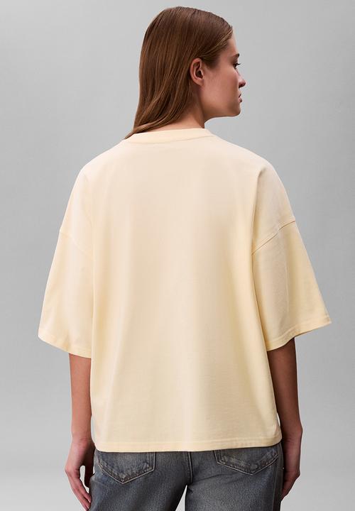 Calvin Klein - Ss woven label oversized tee - pear sorbet