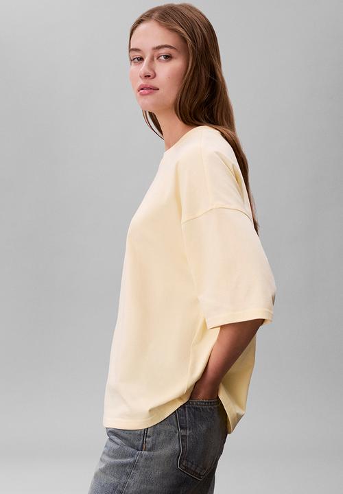 Calvin Klein - Ss woven label oversized tee - pear sorbet
