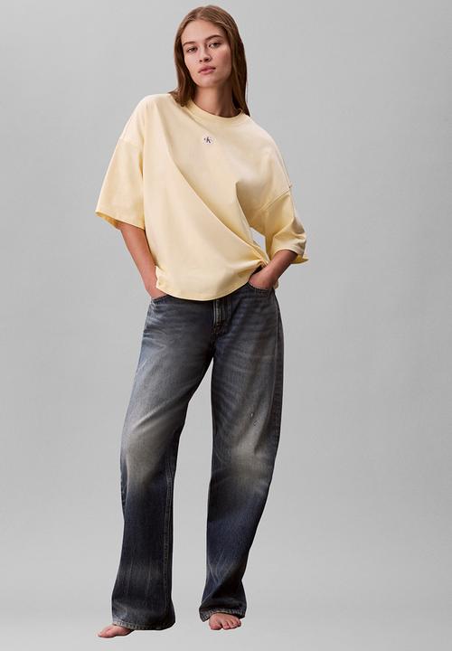 Calvin Klein - Ss woven label oversized tee - pear sorbet