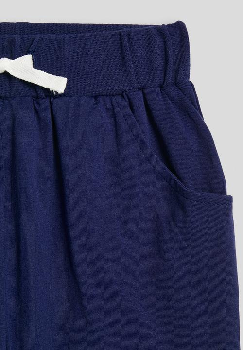 Pop Candy - Aop tee and plain shorts - navy stripes/navy