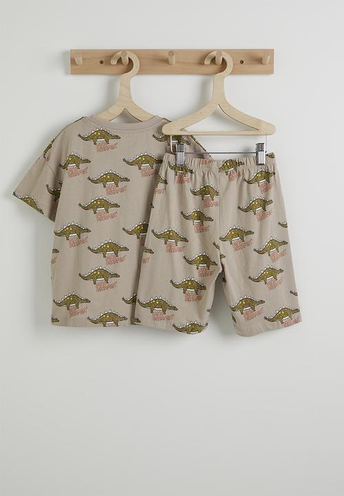 Pop Candy - Dino aop set - dark khaki
