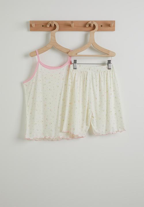 Pop Candy - Aop cami and shorts pj set - white/pink