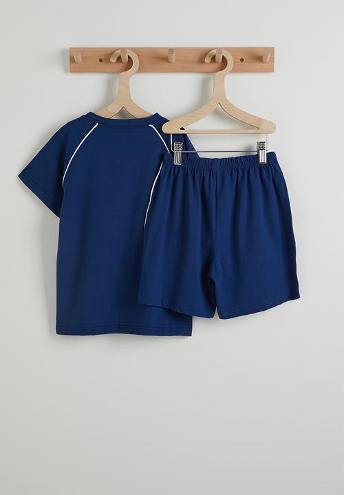 Pop Candy - Coverstitch tee & shorts - dark navy