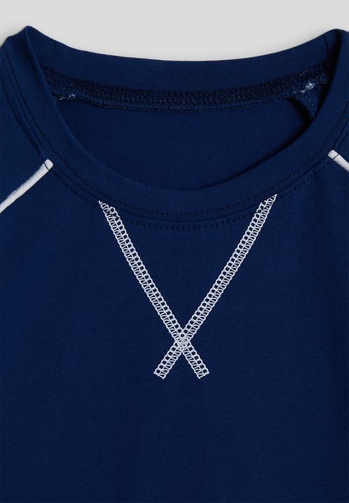 Pop Candy - Coverstitch tee & shorts - dark navy