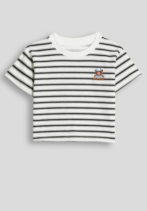 Pop Candy - Crew neck tee & shorts - black stripes & grey