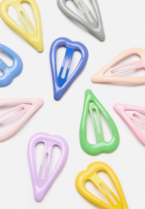 Pop Candy - Heart silhouette barrettes - multi