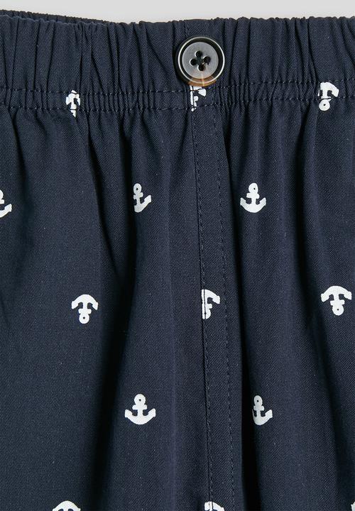 Pop Candy - Anchor aop shorts - navy