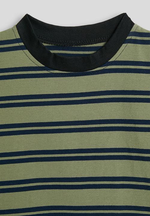 Pop Candy - Crew neck tee - green/black stripes