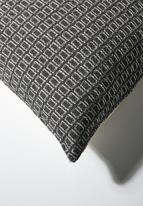 Sixth Floor - Woven Grid Cushion Cover - Charcoal