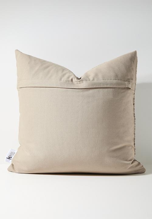 Sixth Floor - Woven Grid Cushion Cover - Taupe