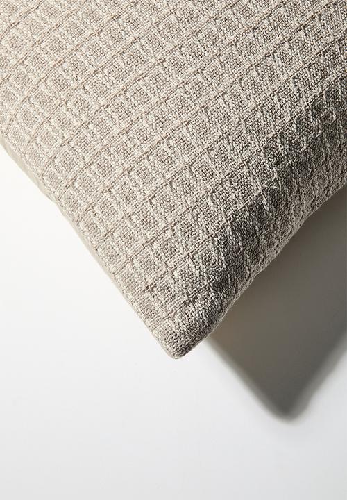 Sixth Floor - Woven Grid Cushion Cover - Taupe