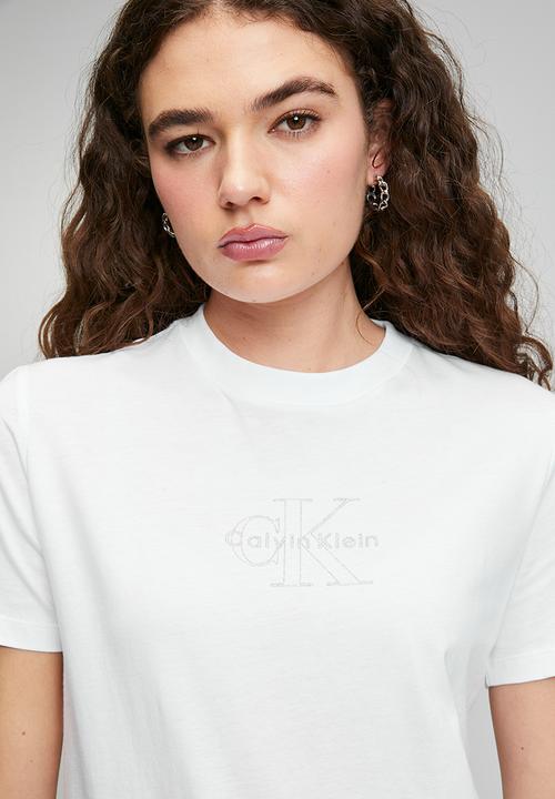 Calvin Klein - Ss clasic monologo tee - bright white