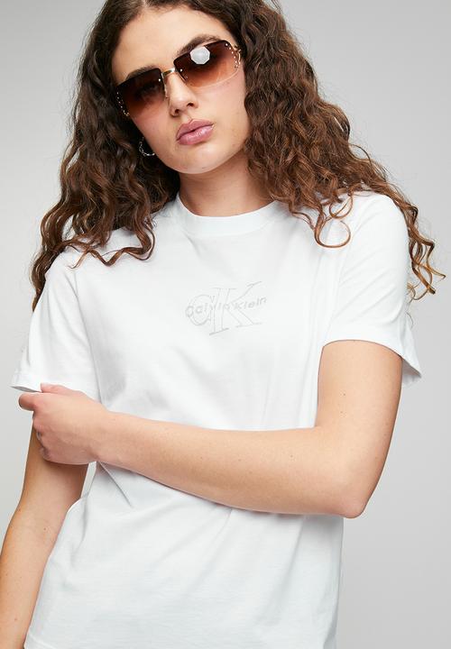 Calvin Klein - Ss clasic monologo tee - bright white