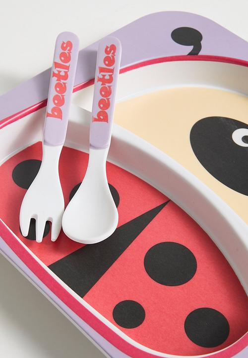 Pop Candy - 5 Piece ladybug themed dinnerware set - multi
