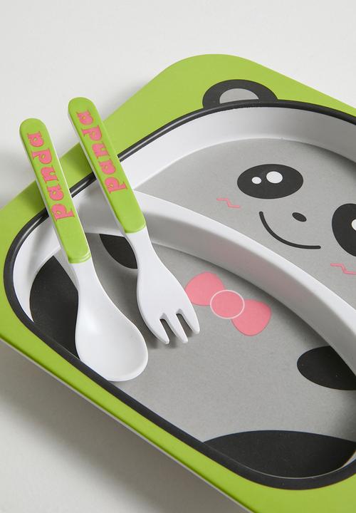 Pop Candy - 5 Piece panda themed dinnerware set - multi