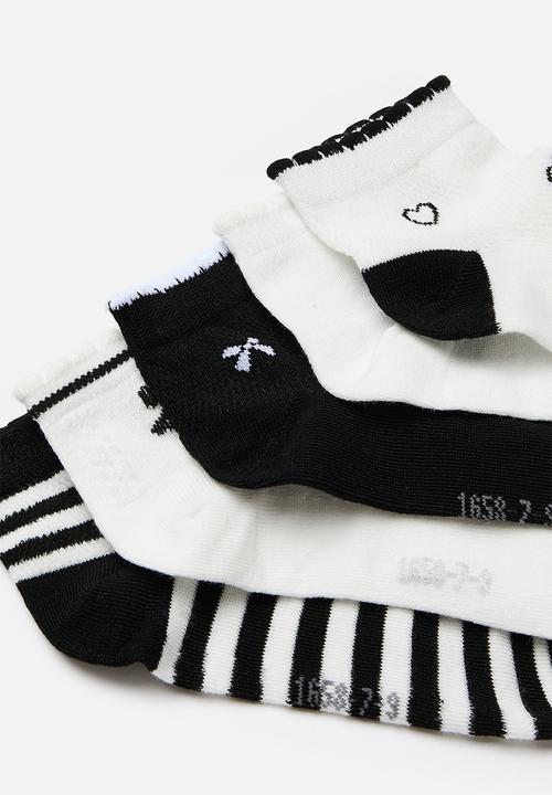 Pop Candy - 5 Pack ankle socks - black & white