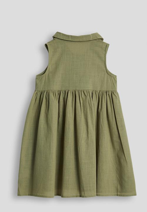 Pop Candy - Multicoloured button a-line shirt dress - olive