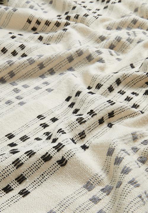 Sixth Floor - Cotton Woven Geo Throw Black & Nat
