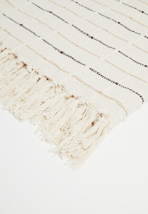 Sixth Floor - Cotton Woven Stitch Throw Natural