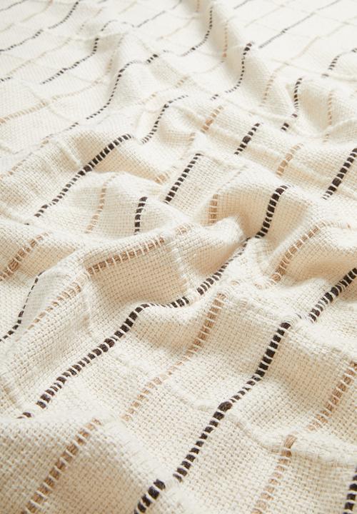 Sixth Floor - Cotton Woven Stitch Throw Natural