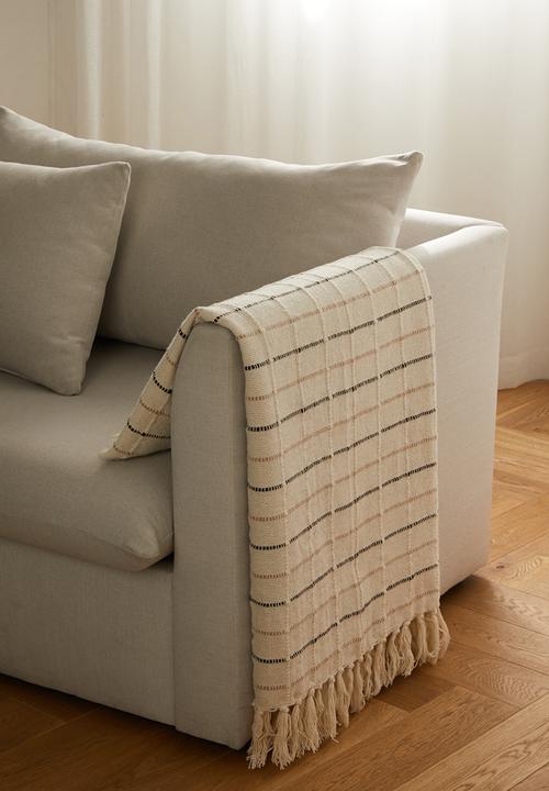 Sixth Floor - Cotton Woven Stitch Throw Natural
