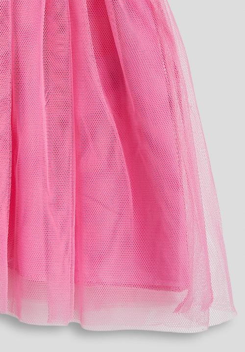 Pop Candy - Combo dress with tulle skirt - peach/aop/pink