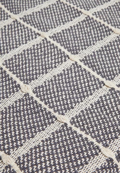 Sixth Floor - Reese Cotton Check Throw - Charcoal