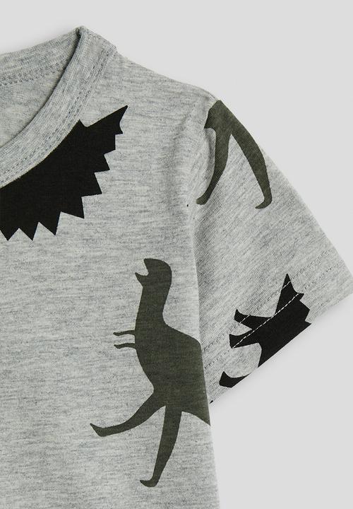 Pop Candy - Dino aop crew neck tee - grey